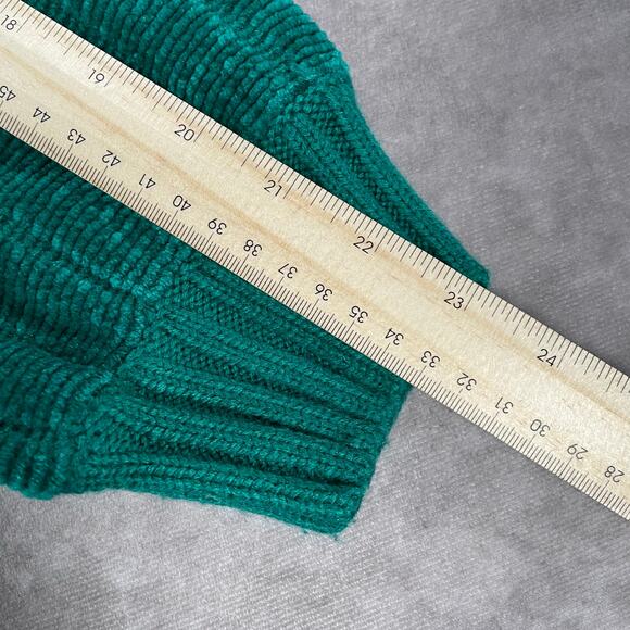 Vintage Women’s Drapers & Damon's Green Acrilyc Textured Full Zip Sweater - Picture 5 of 5